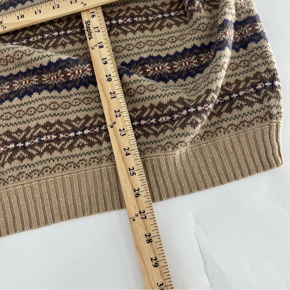 VTG Polo By Ralph Lauren Sweater Vest Mens XXL Biege Fair Isle Sportsman Aztec - Picture 5 of 7
